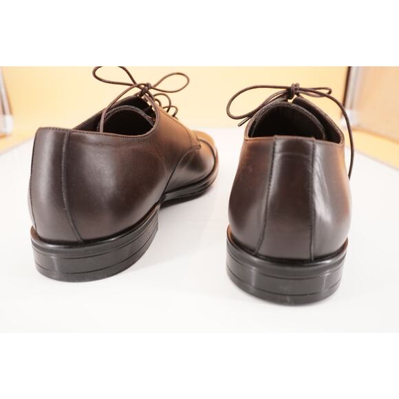 Canali Cap Toe Derby Dark Brown Leather Oxford SZ 9 New Lace Up dress shoe $645 main image 4